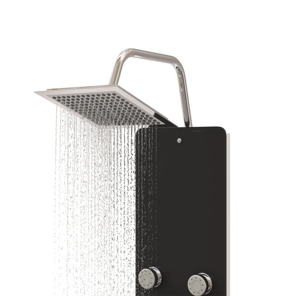 vidaXL Panel za tuširanje od stakla 25 x 47,5 x 130 cm crni