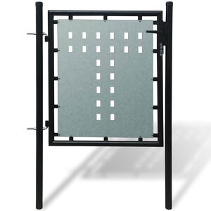 vidaXL Crna jednokrilna ogradna vrata 100x75 cm