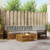 vidaXL Set vanjskih sofa s jastukom 5 pcs Prirodna i svijetlo siva