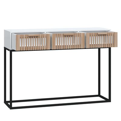 vidaXL Konzolni stol bijeli 105x30x75 cm konstruirano drvo i željezo