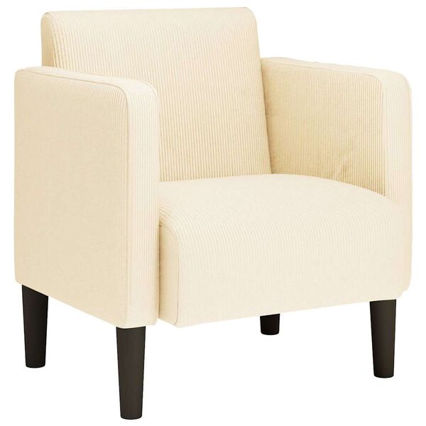 vidaXL Sofa fotelja s naslonima za ruke krem 54 cm tkanina od samta