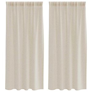 vidaXL Voile zavjesa sa zavjesama 2 pcs Pijesak 175 x 140 cm Poliester