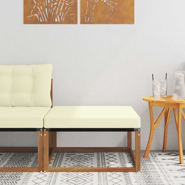 vidaXL Vanjski otoman Čvrsto drvo akacije Prirodna