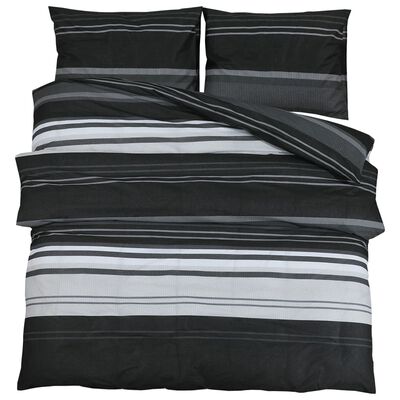 vidaXL Set posteljine za poplun crno-bijeli 200x200 cm pamučni
