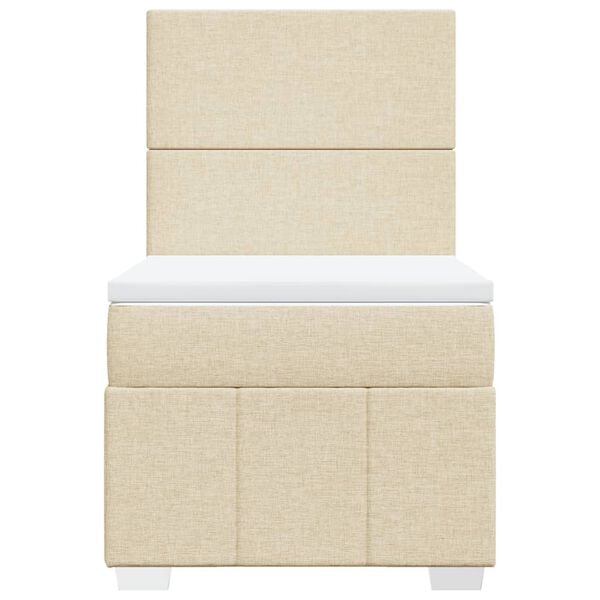 vidaXL Okvir kreveta s oprugama i madrac krem 80x200 cm od tkanine