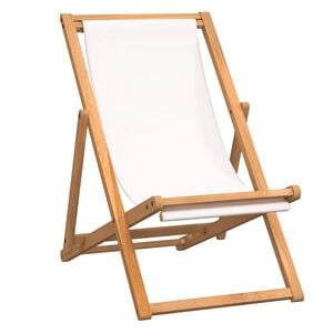 vidaXL Ležaljka od tikovine 56 x 105 x 96 cm krem