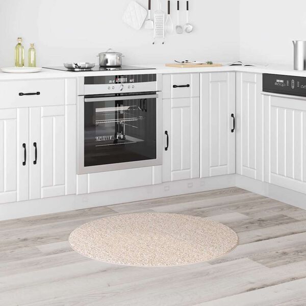 vidaXL Protuklizni Shaggy Tepih Krema 90 x 90 cm PP