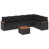 vidaXL 8-dijelni set vrtnih sofa od poliratana s jastucima crni