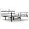 vidaXL Metalni okvir kreveta uzglavlje i podnožje crni 160x200 cm