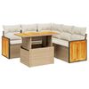 vidaXL 6-dijelni set vrtnih sofa s jastucima bež od poliratana