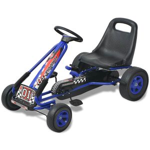 vidaXL Go Kart s Pedalama i Podesivim Sjedalom Plavi