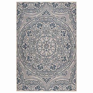 vidaXL Vanjski tepih ravnog tkanja 160 x 230 cm plavi s uzorkom