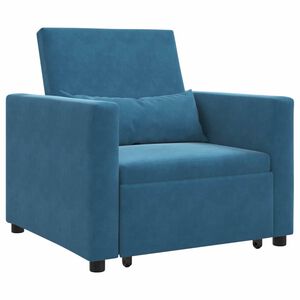 vidaXL Sofa na razvlačenje Singl s kotačima Plava Bar&scaron;un