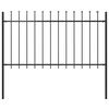 vidaXL Vrtna ograda Woerden s vrhom koplja čelik 181x100 cm crna