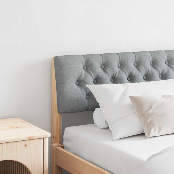 vidaXL Tapecirani uzglavlje Svijetlo siva 200 cm Čvrsto borovo drvo