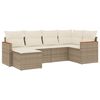 vidaXL 6-dijelni set vrtnih sofa s jastucima bež od poliratana