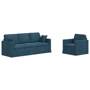 vidaXL Set sofe 2 kom. Plava Bar&scaron;un