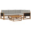 vidaXL Set vanjskih sofa s jastukom 5 pcs Prirodna i Svjetlosiva