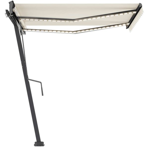 vidaXL Samostojeća automatska tenda 350 x 250 cm krem