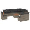 vidaXL 11-dijelni set vrtnih sofa od poliratana s jastucima sivi