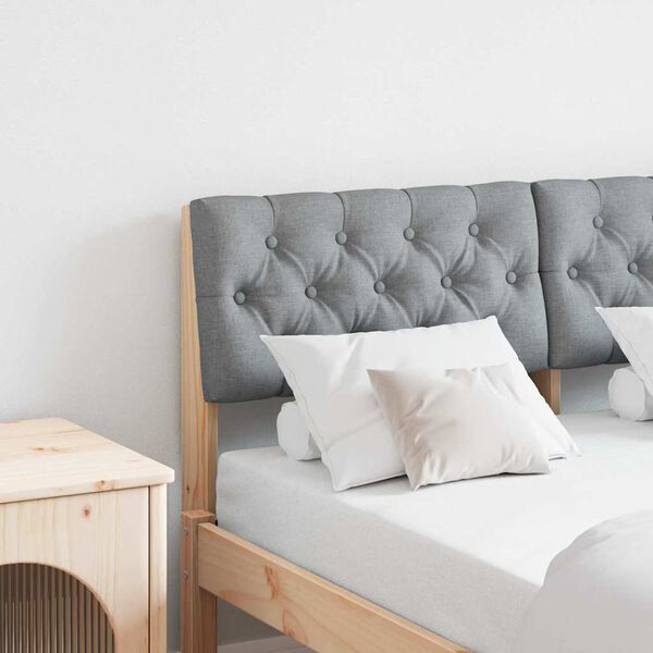 vidaXL Tapecirani uzglavlje Svijetlo siva 120 cm Čvrsto borovo drvo