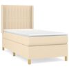 vidaXL Krevet s oprugama i madracem krem 90 x 190 cm od tkanine