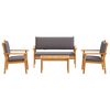 vidaXL Sjedeća garnitura za vrt 4 pcs Smeđa 120 x 65,5 x 79 cm