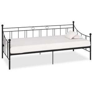 vidaXL Okvir za dnevni ležaj crni metalni 90 x 200 cm