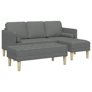 vidaXL Set sofe 2 kom. Tamno siva Poliester