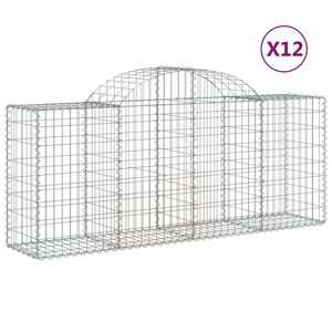 vidaXL Lučne gabionske ko&scaron;are 12 kom 200x50x80/100cm pocinčano željezo