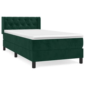 vidaXL Box spring krevet s madracem tamnozeleni 80 x 200 cm bar&scaron;unasti