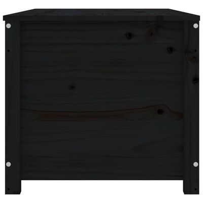 vidaXL Kutija za pohranu crna 110x50x45,5 cm od masivne borovine