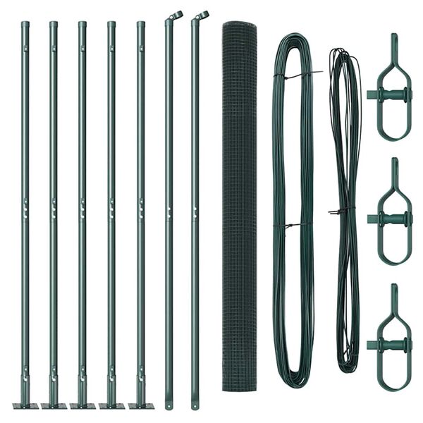 vidaXL Stup za ogradu Zelena 10 x 1,5 m (12 x 12 mm mreža) Čelik