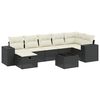 vidaXL 8-dijelni set vrtnih sofa od poliratana s jastucima crni