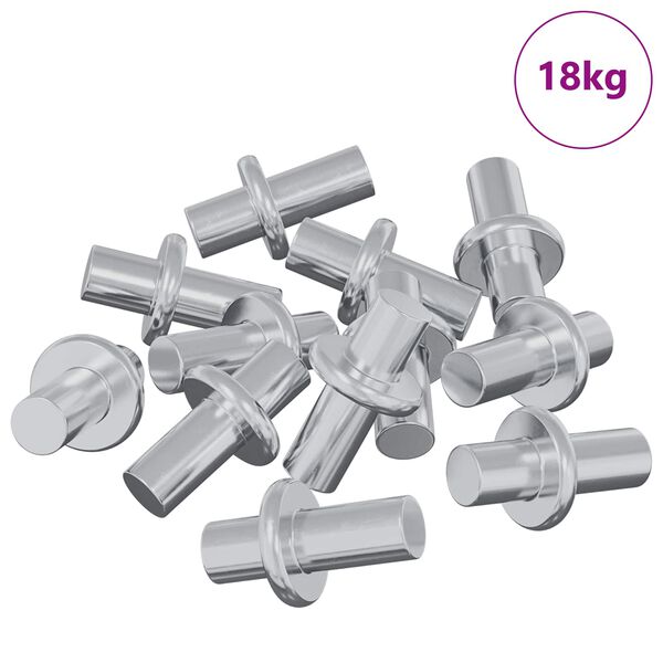 vidaXL Polica Kuka 4500 pcs Srebrno 8,6 x 8,6 x 14,6 mm Čelik