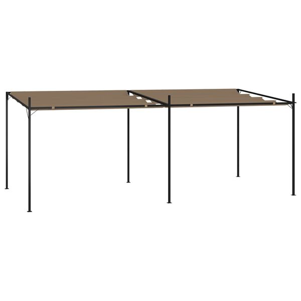 vidaXL Sjenica s pomičnim krovom 600 x 300 x 233 cm smeđe-siva