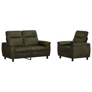 vidaXL Set sofe 2 pcs Maslinasto zelena Umetnička suknja koža