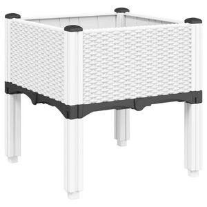 vidaXL Vrtna sadilica s nogama bijela 40 x 40 x 42 cm PP