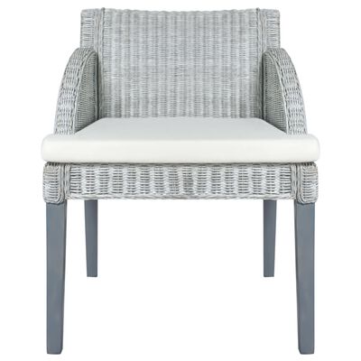 vidaXL Blagovaonska stolica s jastukom siva od prirodnog ratana