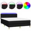 vidaXL Krevet box spring s madracem LED crni 140x190 cm od tkanine