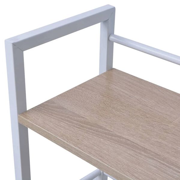 vidaXL Radni stol s regalom za knjige s 4 razine boja hrasta