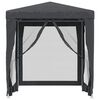 vidaXL Šator za zabave s 4 mrežasta bočna zida antracit 2 x 2 m HDPE