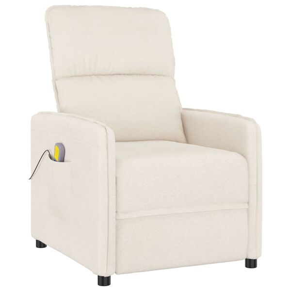 vidaXL Masažna fotelja od mikrovlakana bež