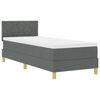 vidaXL LED Box Spring Krevet s jastukom Tamno siva 80 x 200 cm tkanina