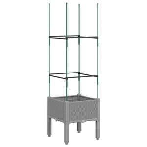 vidaXL Vrtna sadilica s re&scaron;etkom svjetlosiva 40 x 40 x 142,5 cm PP