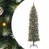 vidaXL Umjetno vitko božićno drvce Zelena i bijela 210 cm