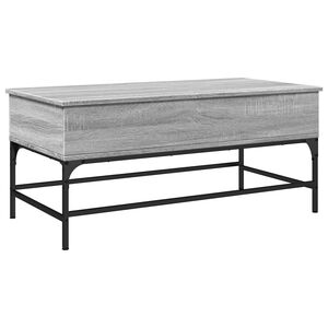 vidaXL Stolić za kavu siva boja hasta 100x50x45 cm od drva i metala