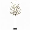 vidaXL LED božićno drvce s kuglama Crna 18 x 18 x 120 cm Čelik