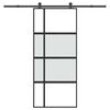 vidaXL Klizna vrata s priborom 90 x 205 cm kaljeno staklo i aluminij
