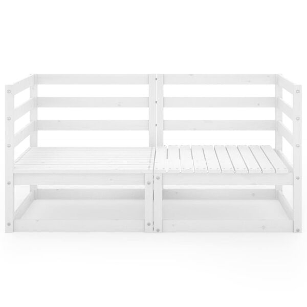 vidaXL Vrtni dvosjed od masivne borovine bijeli